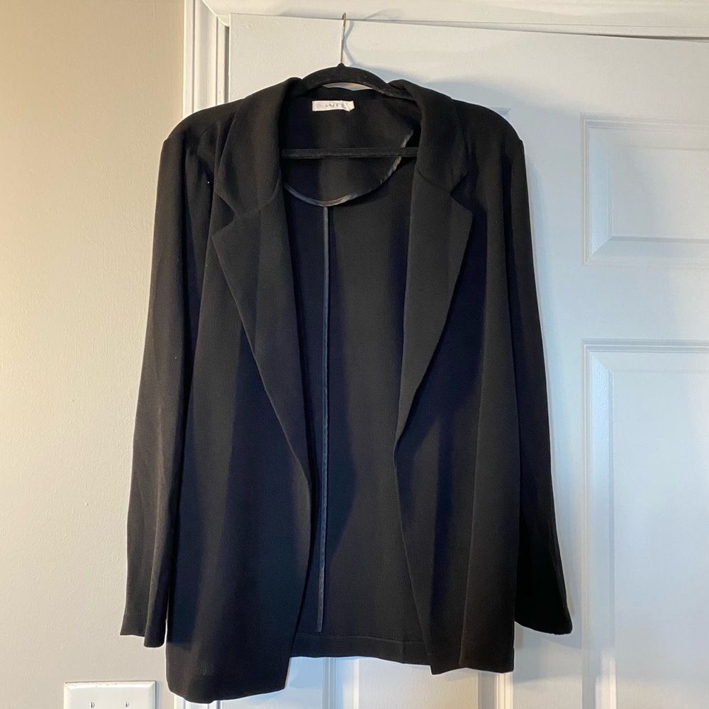 Black Oversized Flowy Blazer Jacket - Lush